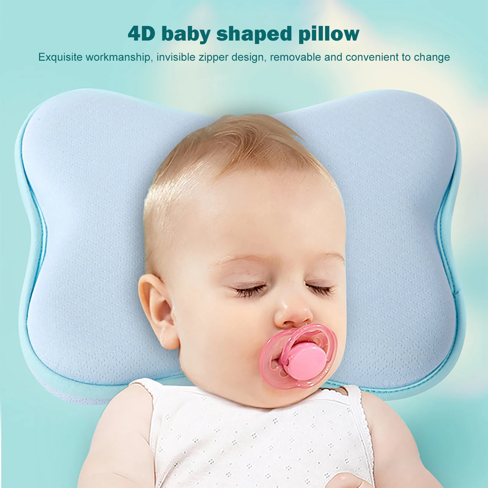 

Shaping Pillow Preventing Flat Head Neck Support Baby Shaping Breathable Memory Foam Cotton Head Shaping