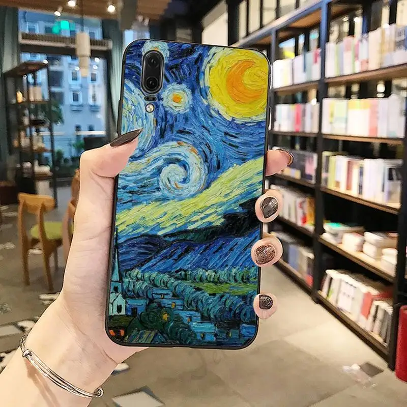 

Van Gogh starry night retro painting Phone Case For Huawei honor Mate P 10 20 30 40 Pro 10i 9 10 20 8 x Lite