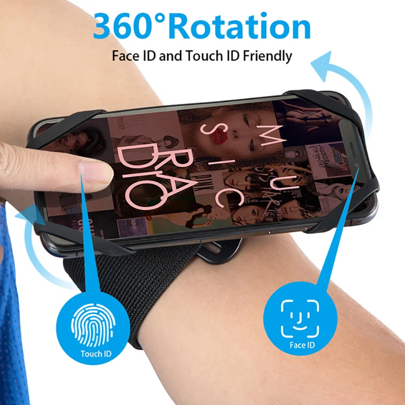 

Removable Sports Running Wrist Bag Phone Holder Wristband Riding Cycling Arm Bag Fitness Travel Sports Accessories Rotatable