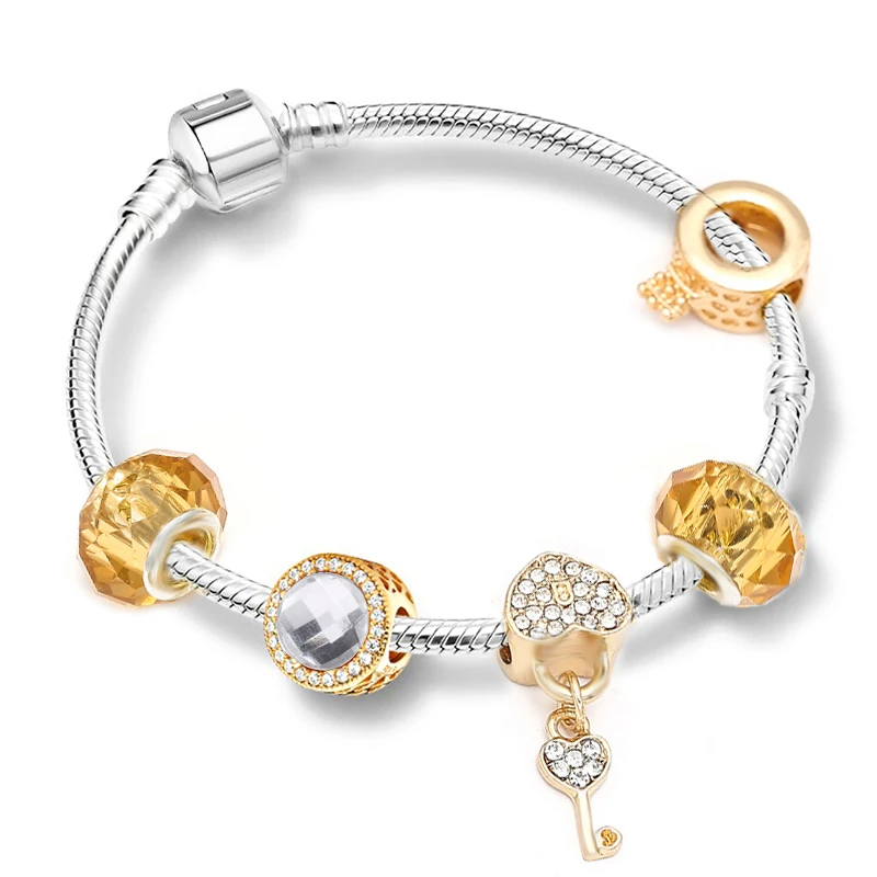 BAOPON 2021 Новая дружба Корона Бусины в форме двойного конуса красивые браслет с