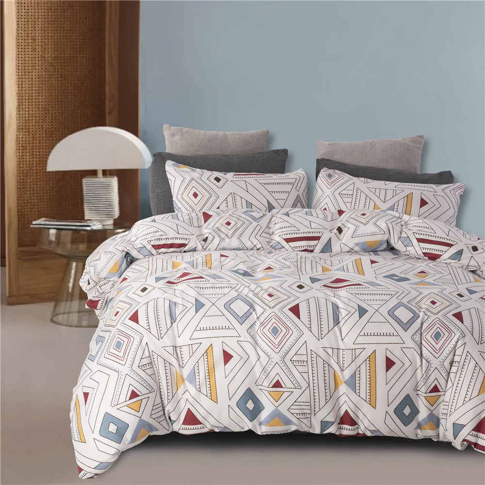 

Cute Line Geometric Pattern Modern Luxury Comforter Bedding Set Fashion King Queen Twin Size Bed Linen Duvet Cover Sets Gift