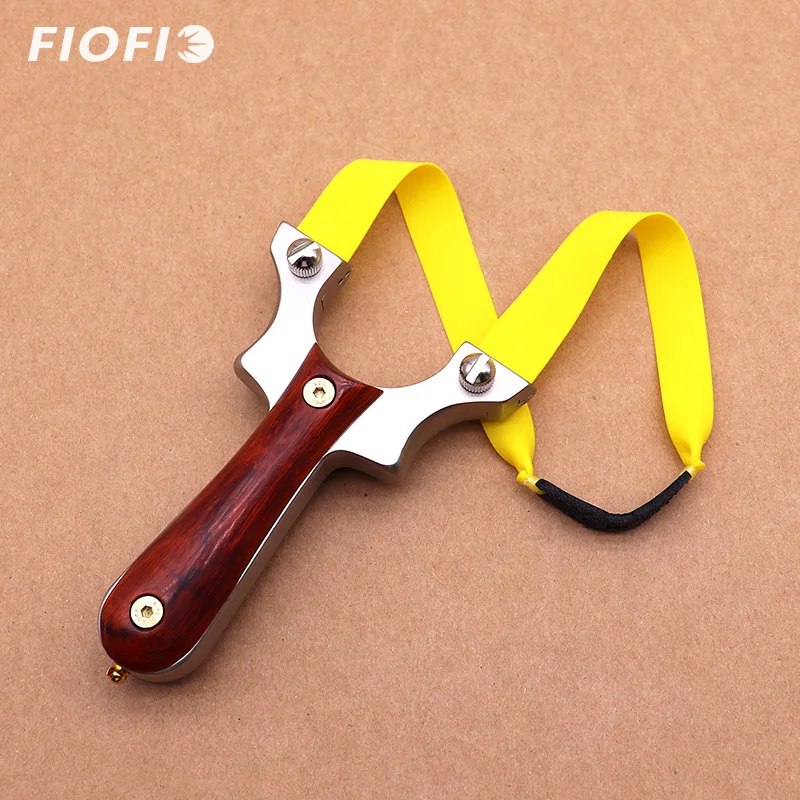 

Рогатка FioFio из нержавеющей стали с деревянной ручкой, быстрый зажим, Профессиональная охотничья катапульта, Спортивная Точная Рогатка для ...