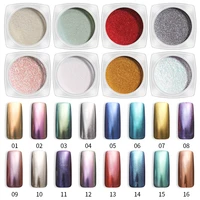 pinpai 16 colors nail mirror powder glitter chrome nail art dip powder pigment shiny mirror manicure nails tips glitter powder