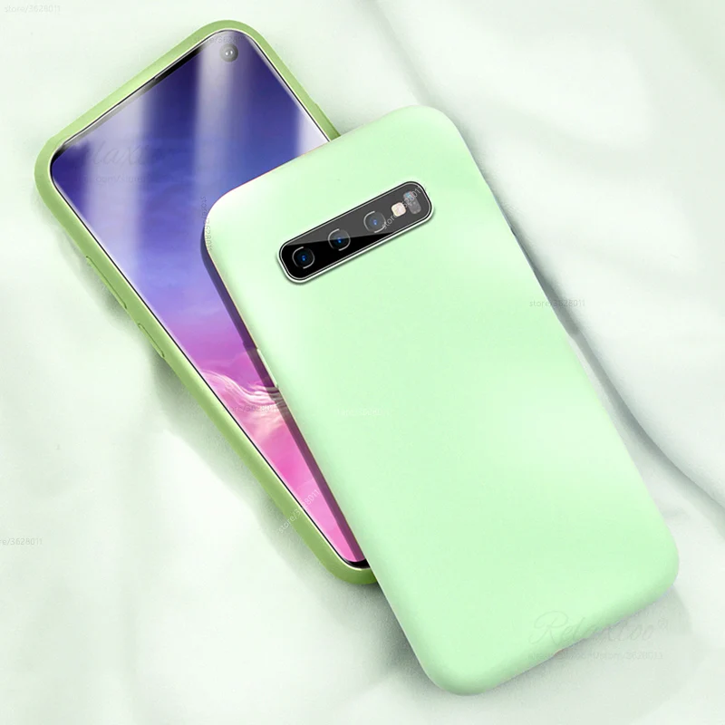 Soft Liquid Silicone Case for Samsung Galaxy S10e S10 Plus phone case tpu protection back cover s10+ s10plus s 10 e funda couqe |
