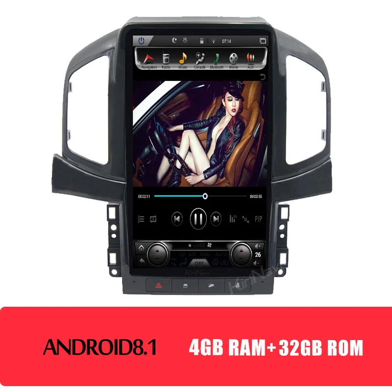 Android Car Radio KiriNavi вертикальный экран Tesla стиль 13," Android 8,1 автомобильный dvd-плеер gps навигация автомобильный Радио для Chevrolet Captiva 2013 - Цвет: Android Car Radio