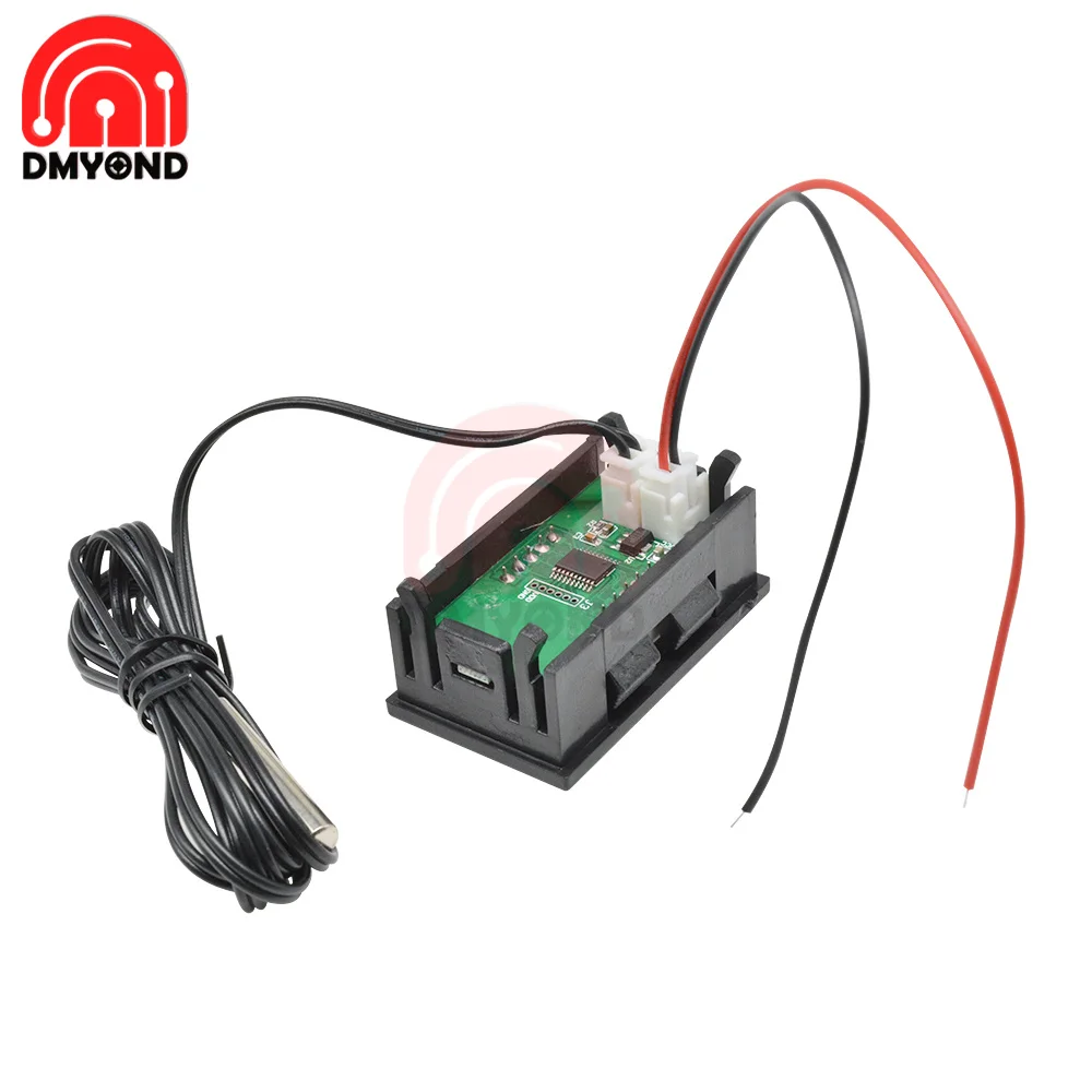Temperature Sensor Module Meter Detector With Sensors Probe DC 5-12V 0.56&quot Thermometer LED Digital Tester Panel Gauge -50-110 C |