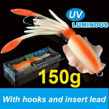 SUNMILE Рыбалка мягкие приманки 20 г/60 г/80 г/100 г/120 г/150 г 15cmm/20 см Световой/УФ-приманок рыболовных приманок для рыбалки в море воблер - Цвет: 20cm150g