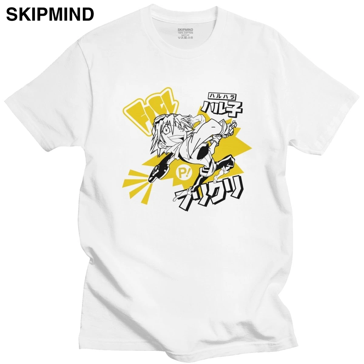 Городской Fooly овевает обувь для косплея; Аниме Манга футболки мужская футболка с коротким рукавом летняя Харуко Haruhara FLCL футболка с о-образным вырезом приталенная мягкая хлопковая футболка