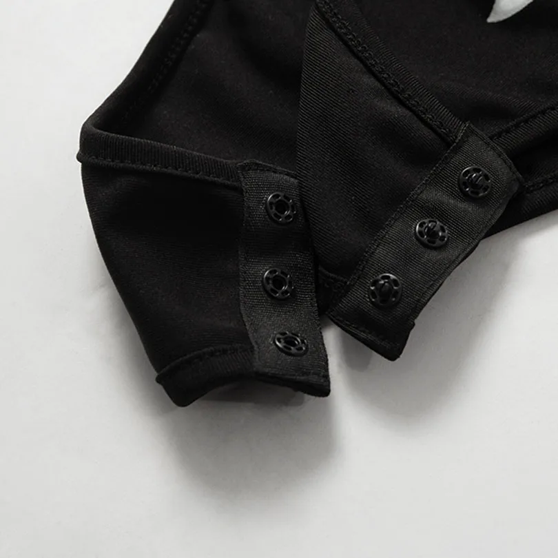 

Sexy Gothic Women Jumpsuits Backless Cross Strap Front Design Hollow Out Pentagram Romper Black Sleeveless Slim Bodysuit