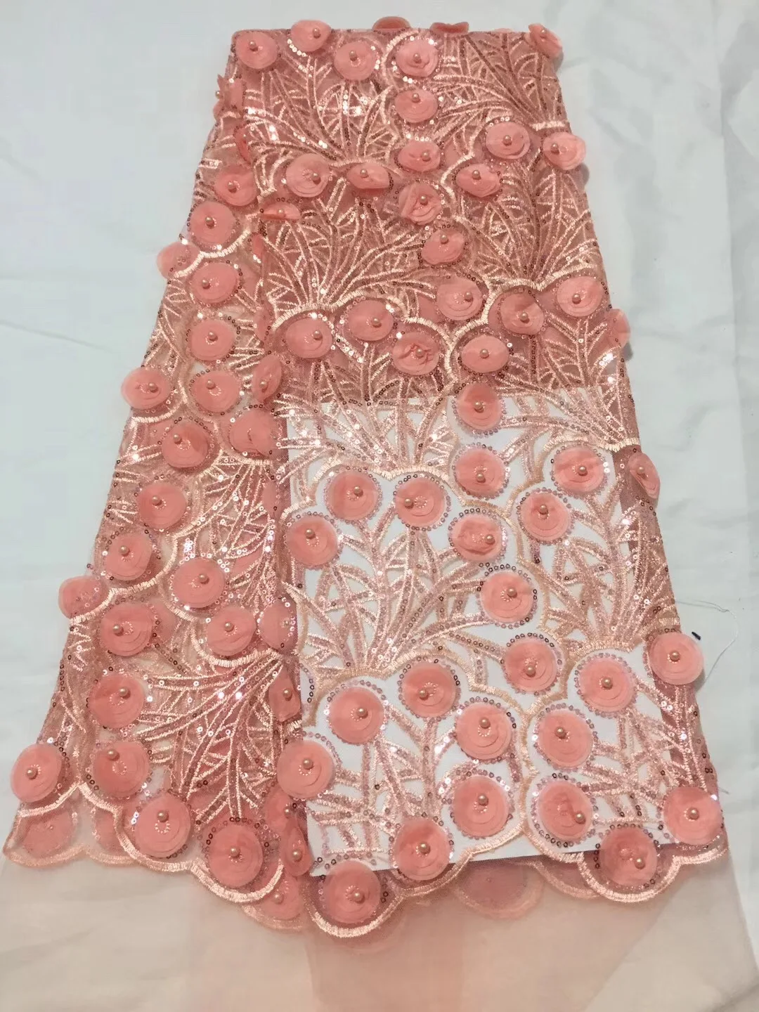 Высокое качество Французский 3d Цветы Тюль кружевная ткань 2019 нигерийский