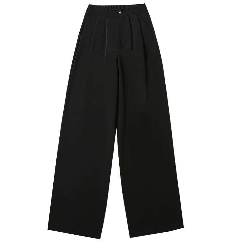 

Spring Summer Women Korean Plus Size Long Suit Pant Solid All Match High Waist Loose Casual Office Straight Pants Lady B14805X