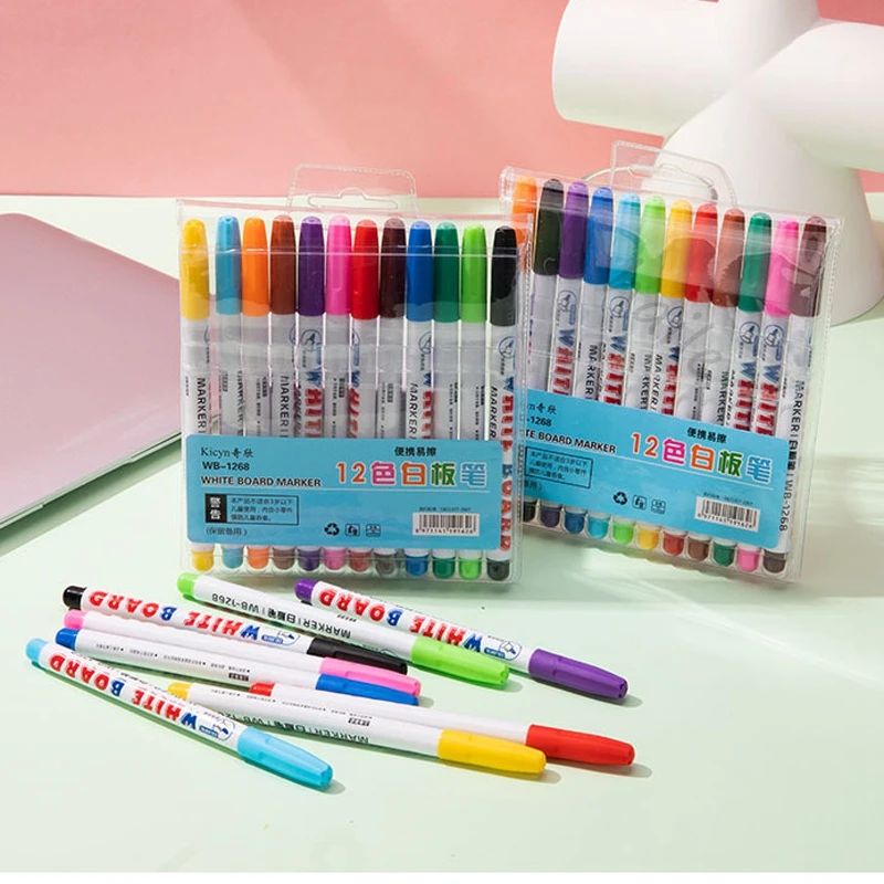 

Haile 12Pcs/lot Whiteboard Marker Writing Board Erasable Liquid Chalk,for Student Classroom Glass Ceramics Painting graffiti Pen