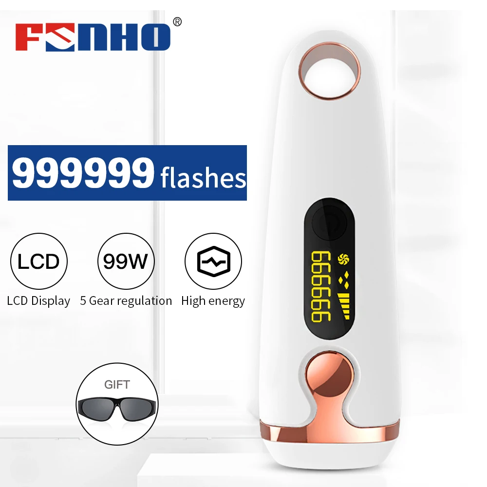 Лазерное устройство для удаления волос FUNHO 999999 вспышки с ЖК дисплеем