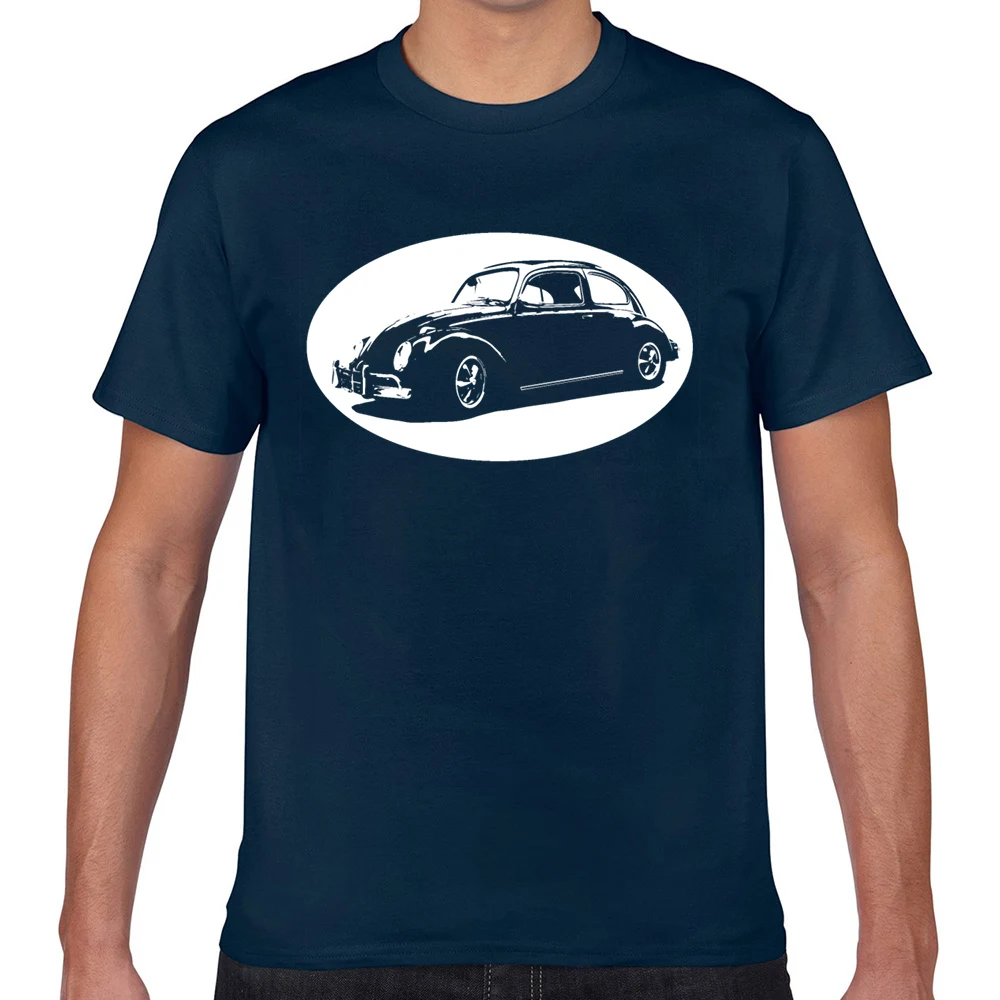 Мужская винтажная хлопковая Футболка с принтом жуков темного цвета|Мужские