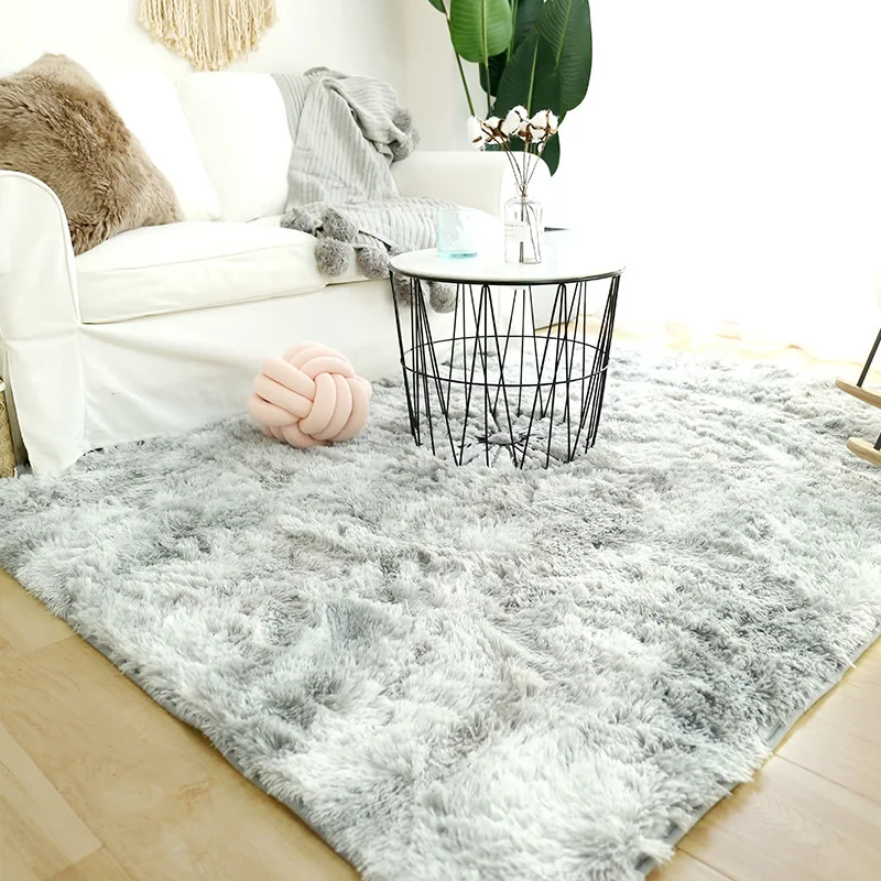 

Carpet Living Room Decoration White Fluffy Rug Thick Bedroom Carpets Anti-slip Floor Lounge Rugs Large Carpets Floor