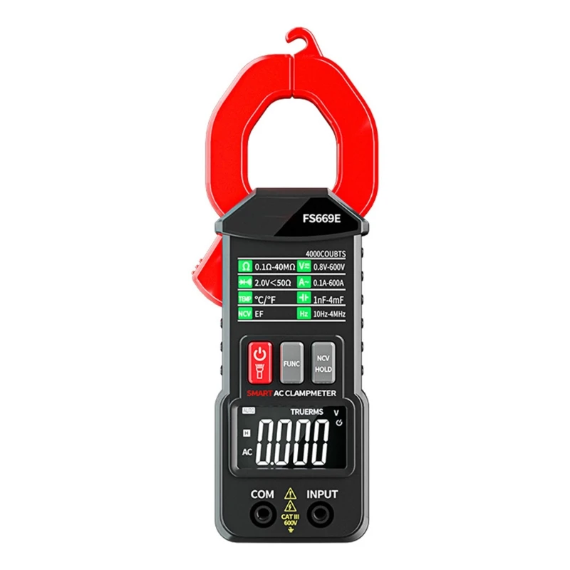 

Digital Clamp Meter Voltage Tester Multimeter Auto-ranging Measures Current Voltage Temperature Capacitance Resistance