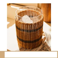 wicker ice bucket glass ice jar storage cans wine cooler whisky cooling glass icing bottle ice blocks storage