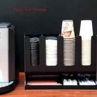 7 compartments office breakroom coffee condiment and cup holder organizer for disposable paper or plastic cups