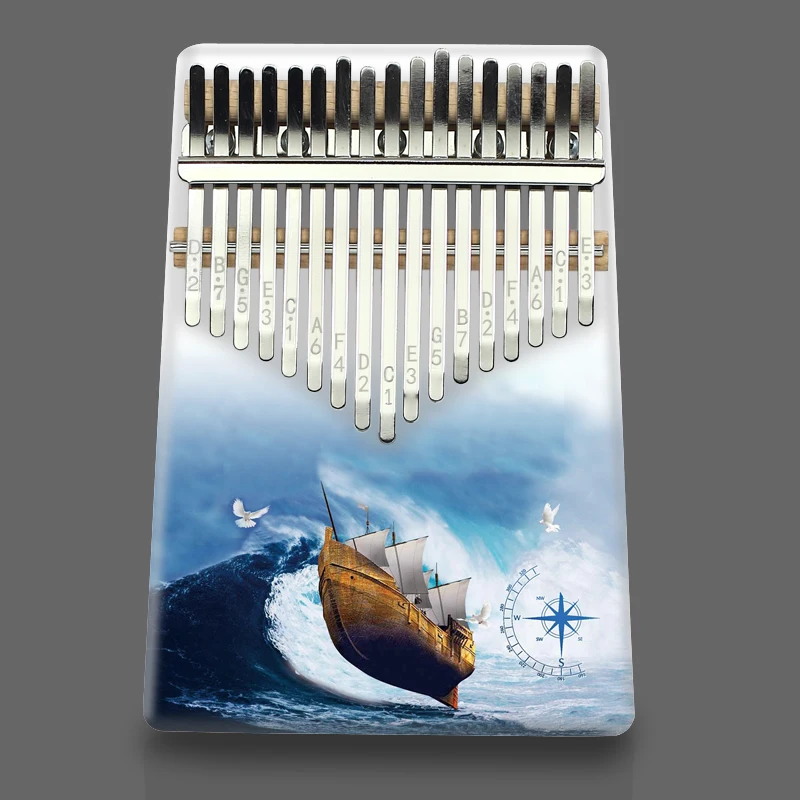 17-клавишное пианино Kalimba с большим пальцем высококачественный Хрустальный