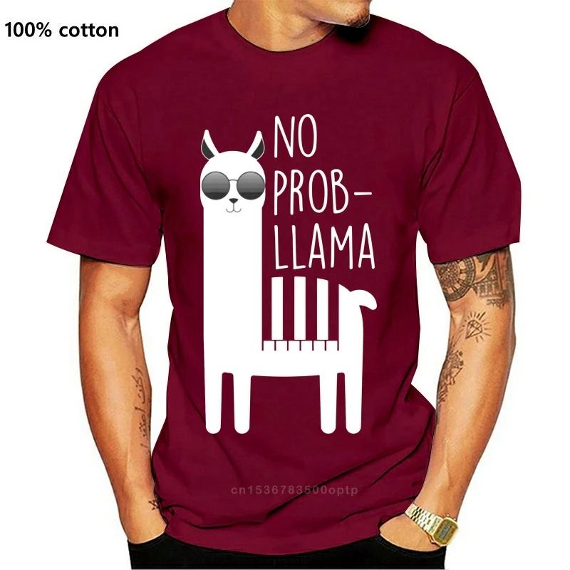 

New No Prob-Llama Basic Cotton T-Shirt Sweatshirt Tee Shirt
