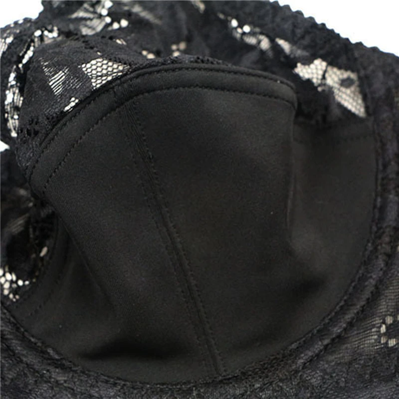 

Plus Size New Ladies Bra Lace Floral Bow Bralette For Woman Push Up Brassiere Adjustable Solid Color Bras Underwear