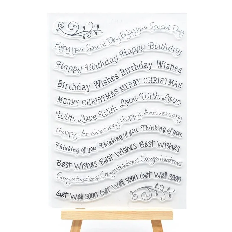 

Прозрачный штамп на день рождения, резиновый штамп для изготовления открыток, украшения и скрапбукинга