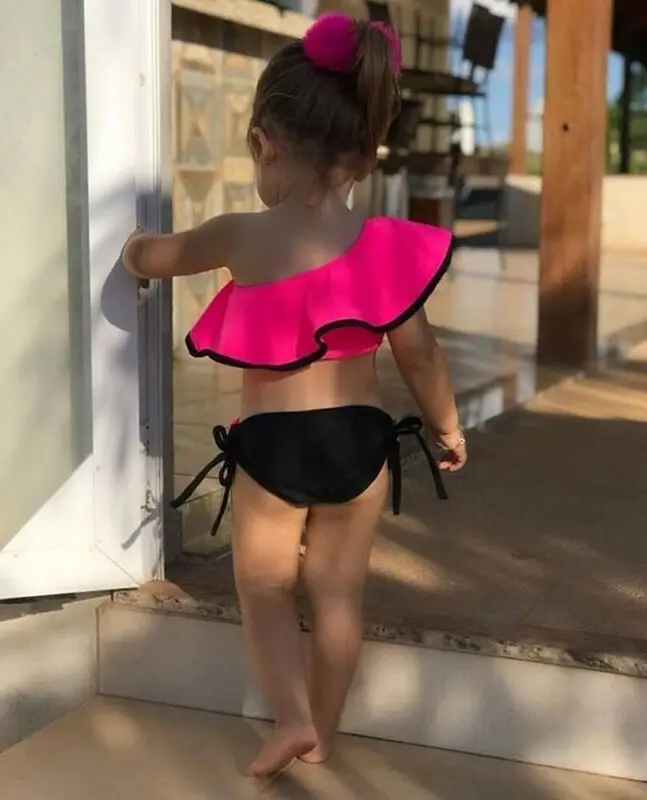 

2PCS Toddler Kids Baby Girl Swimwear Bow Bikini Set Swimsuit Swimming Costume