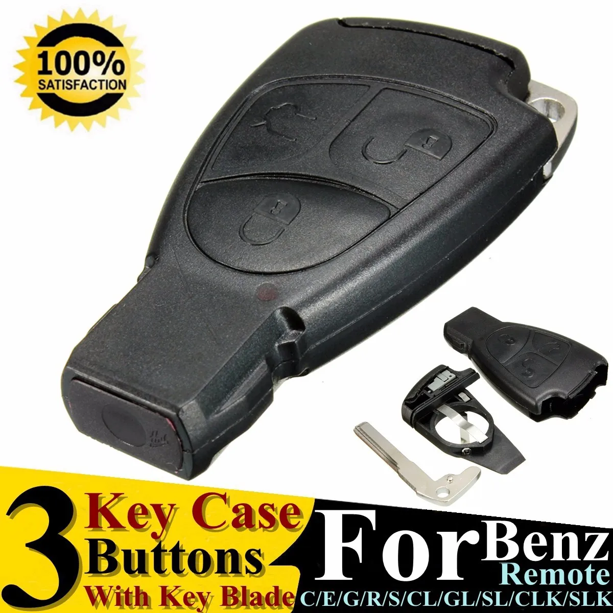 CARCHET Car Auto Remote Smart Key Case Shell For Mercedes Benz B C E ML S CLK CL GL W211 3 Buttons with Battery Holder | Автомобили и