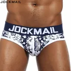 Трусы-брифы JOCKMAIL мужские с принтом, Брендовое нижнее белье, хлопковые трусы-брифы, одежда для сна для геев, шорты