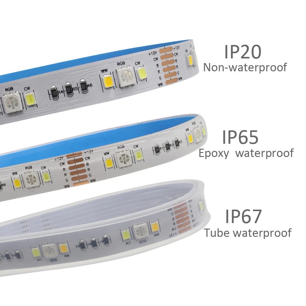Светодиодная лента RGBCCT 12 В водонепроницаемая IP65 24 постоянного тока RGB CCT трубка IP67