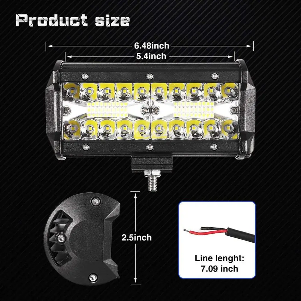 7 &quot4&quot светодиодный рабочий светильник 12V 24V Бар Авто головной s для внедорожника