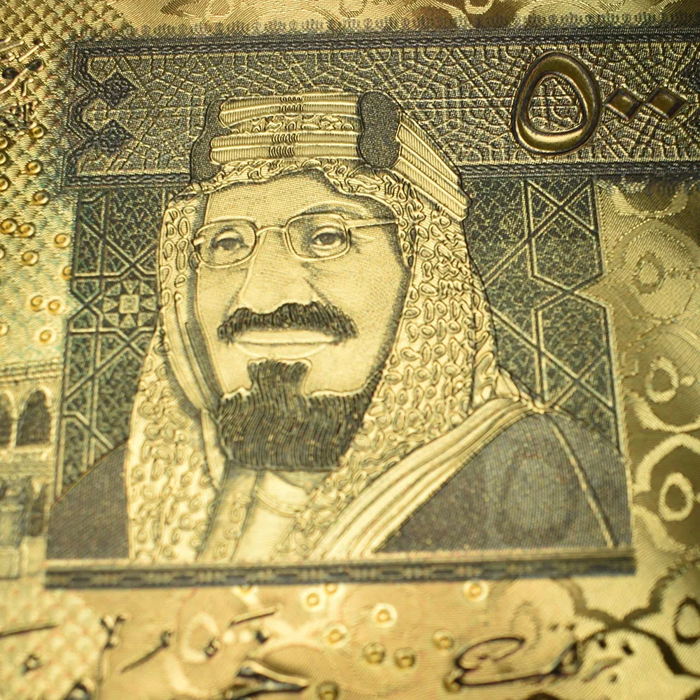 10 шт./лот цветная Золотая банкнота в Саудовской Аравии 500 банкнот с покрытием виде