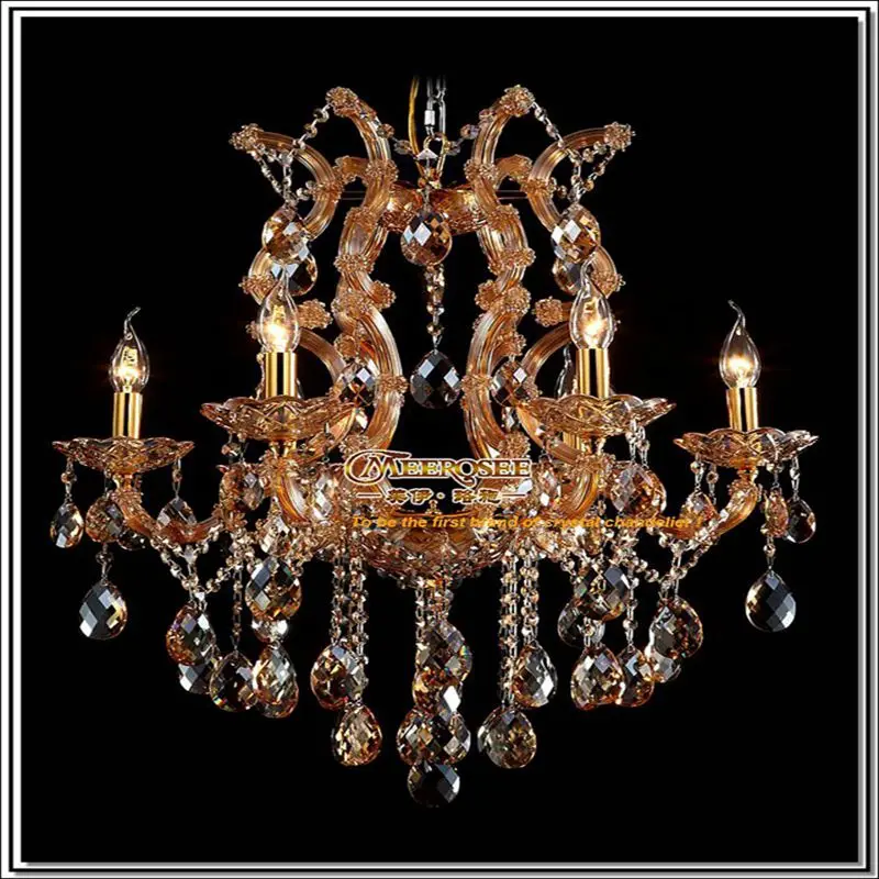Современный Янтарный хрустальный светильник люстры с кристаллом K9 в стиле Марии