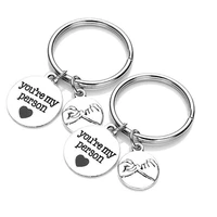 youre my person hand in hand good friends lovers friendship key chain ring women jewelry charm pendant accessories