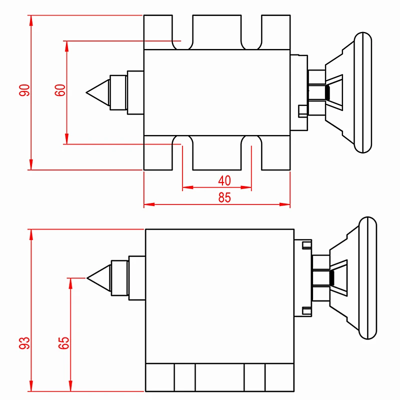 

CNC Rotary Axis 3 Jaw Chuck 80mm Activity CNC Tailstock And 4th A Axis CNC Router Engraver Milling Machine Parts