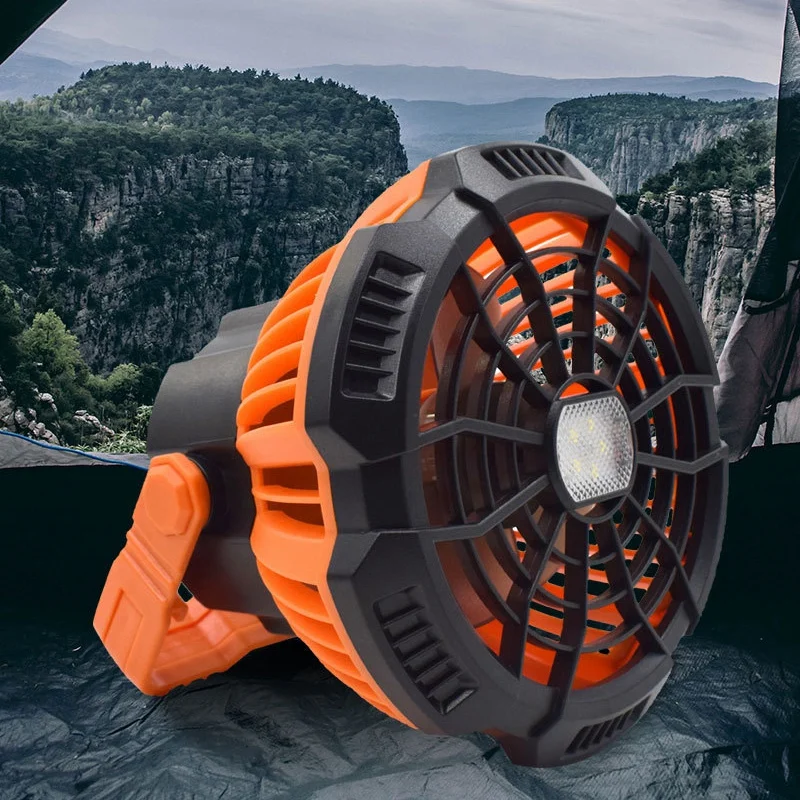 

USB Fan Rechargeable Three-Speed Speed Regulation LED Light Fan with Remote Control Suitable for Home/Outdoor