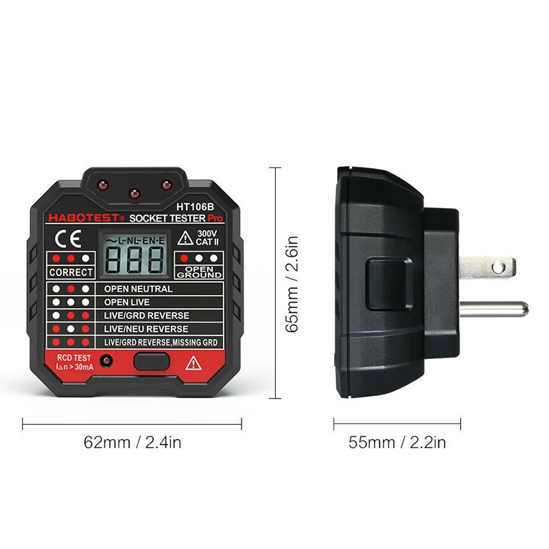 Новый тестер розетки цепи полярности напряжения настенной выключатель с RCD/GFCI XSD88
