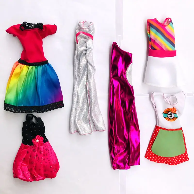 

Newest Fashion Handmade 12 Items/Lot Doll Accessories Freeshipping =6 Tops +6 Pants Clothes For Barbie Game DIY Birthday Present
