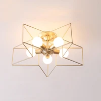 nordic copper ceiling chandelier e27 star five head chandelier lighting home fixture for living room bedroom home decoration