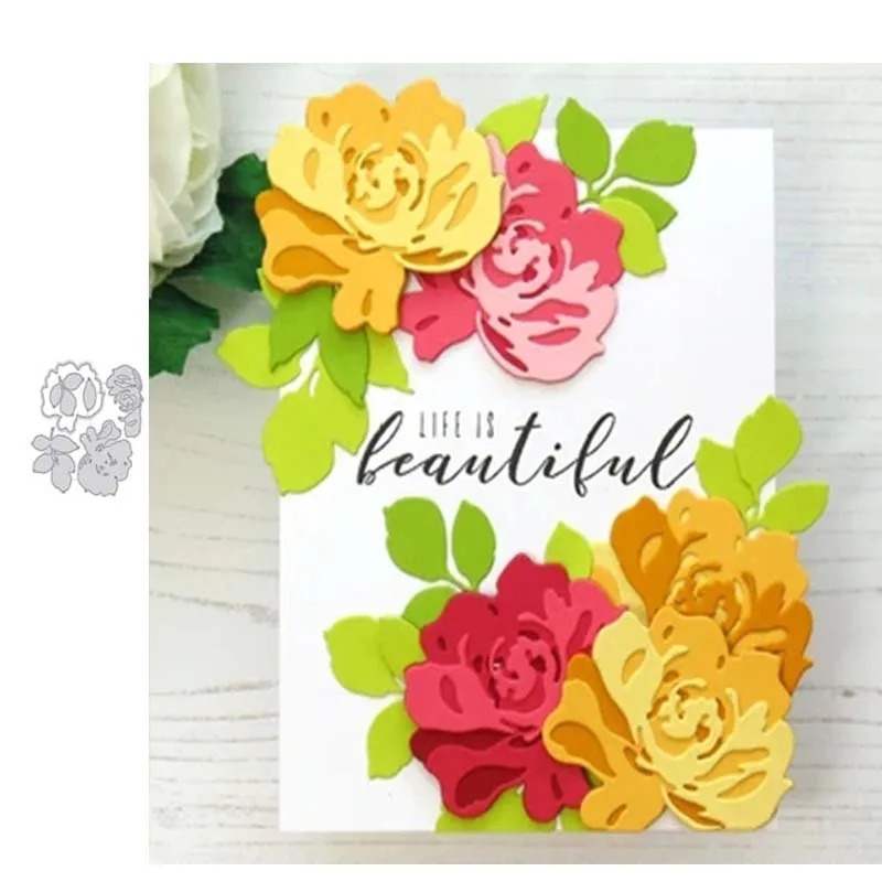 JC красивый цветок металлический Трафаретный вырубной штамп для Скрапбукинг DIY