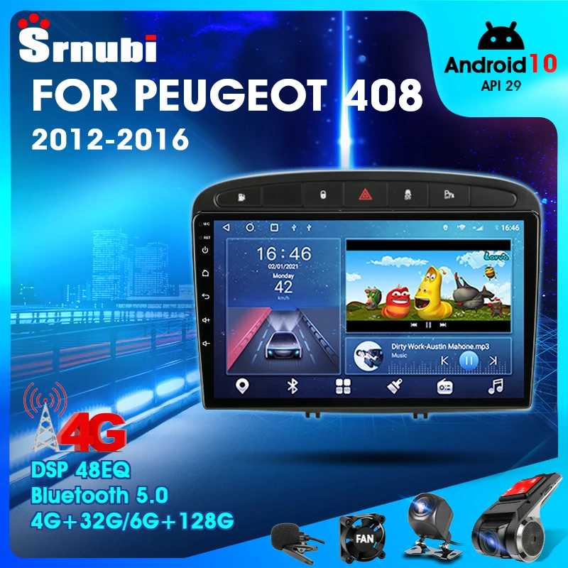

Android 10 Carplay for Peugeot 308 308SW 408 2012-2016 Model 2DIN Multimedia Video Player 4G Net WIFI RDS DSP GPS Navigation DVD
