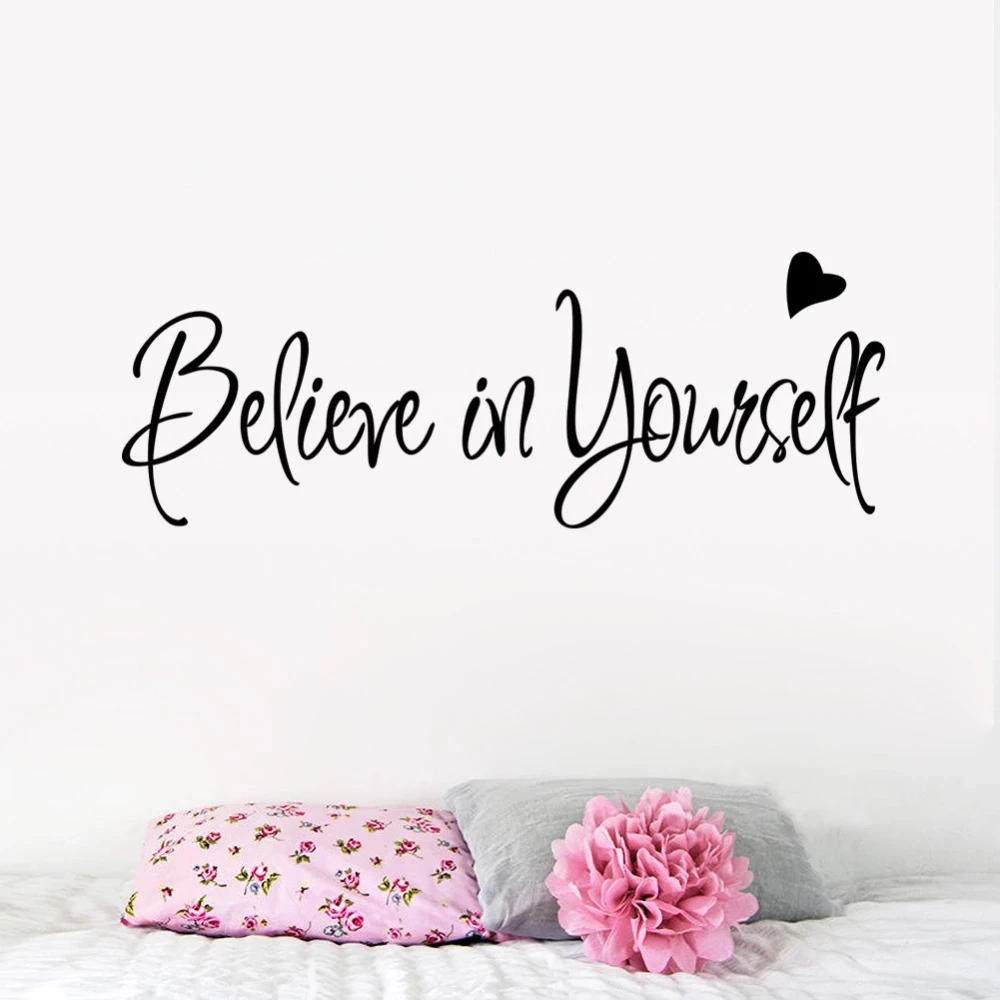 

if you believe in yourself anything is possible inspirational quotes wall decals decorative stickers vinyl art home decor 8037