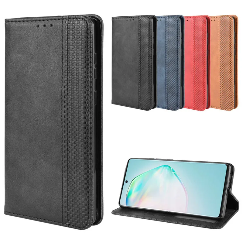 Винтажные чехлы бумажники с откидной крышкой для Samsung Galaxy M80S A91 S10 Lite подставка