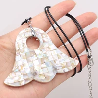 natural mother of pearl shell charms splicing faceted seashell pendant necklace for women men fashion jewelry accessories gift