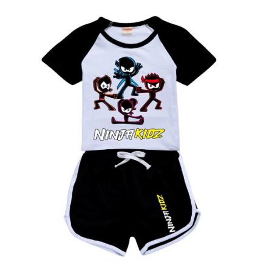 NINJA KIDZ 100-170 новинка футболка шорты Повседневный Спортивный костюм Детская