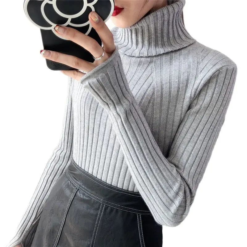 Новинка 2021 плотная теплая Женская водолазка зимние свитера и пуловеры вязаный