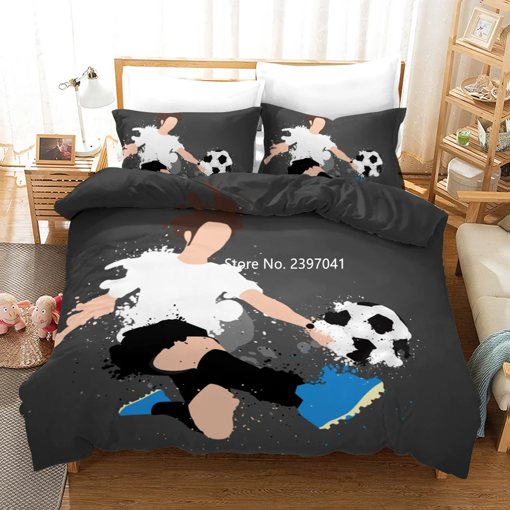 

Cartoon Soccer 3D Printed Pattern 2-3 Piece Sports Bedding Set Kids & Boys Home Spinning Bedroom Decor Available In Custom Size