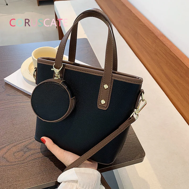 

Ladies Fashion Clutch New Korean Style Pure Color PU Leather Large Capacity Shoulder Bag High Quality Retro Women Messenger Bag