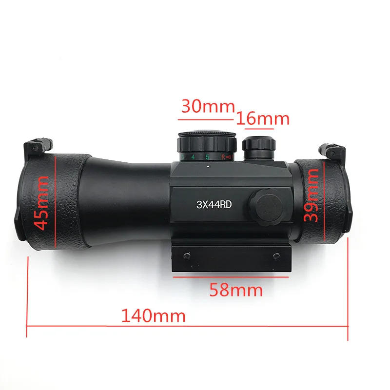 

3X44 Green Red Dot Sight Scope Tactical Optics Riflescope Fit 11/20mm rail Rifle Scopes for Hunting