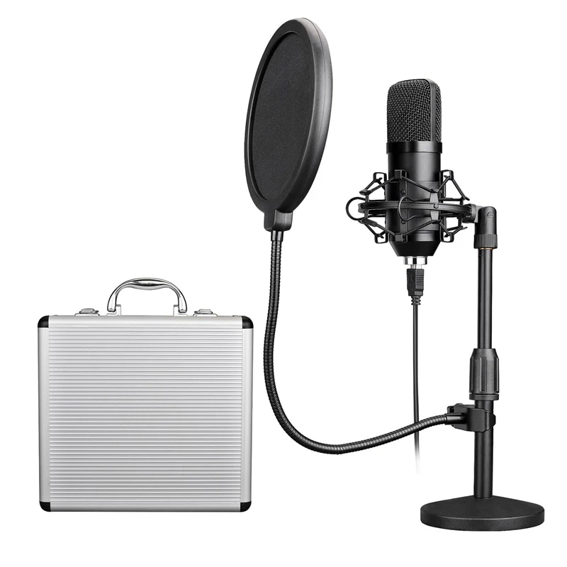 

Конденсаторный микрофон BM700, портативный микрофон для компьютерных игр с функцией записи в реальном времени и шумоподавления, 192 кГц, USB-подс...